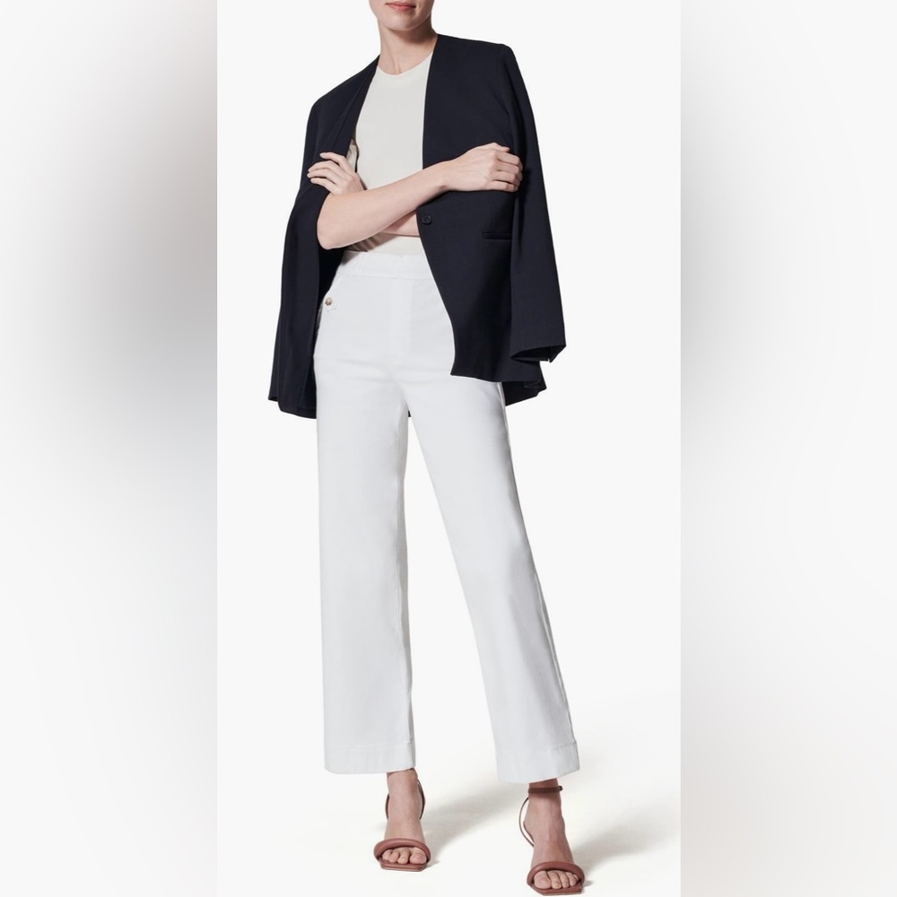 SPANX Stretch Twill Cropped Wide Leg pant - Bright White